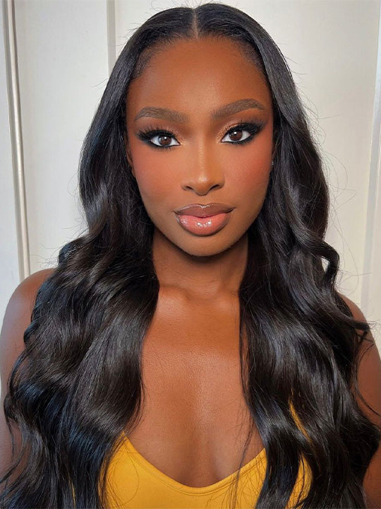 [4C Wig] 5x5 HD Transparnt Lace Wig With Kinky Baby Hair Body Wave 100% Human Hair