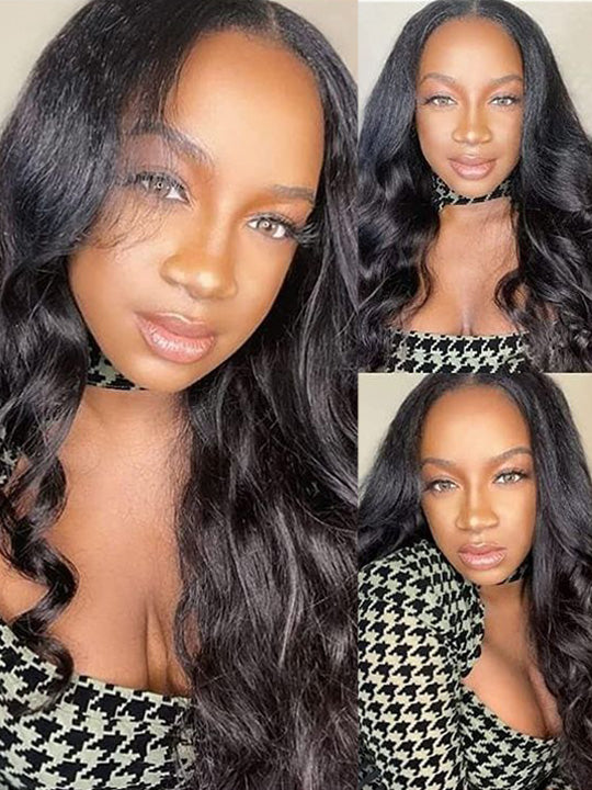 KissLove Glueless Invisi-Drawstring 360 Lace Wig Body Wave Pre Everything Kinky Edge Lace Frontal Wigs - KissLove Hair