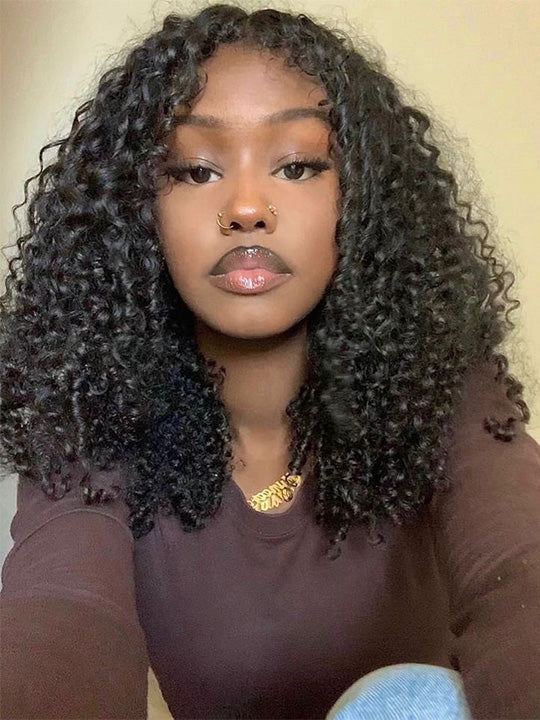 [4C Wig] Kinky Edges Hairline Jerry Curly 13x4 13x6 HD Transparent Lace Wigs