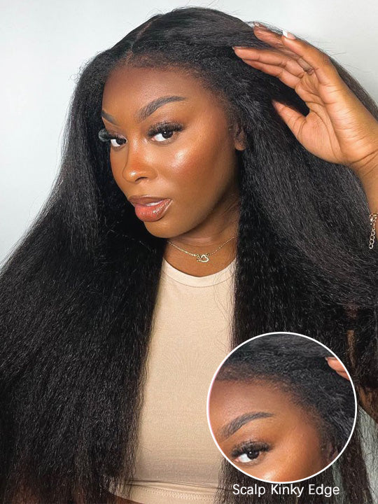 Kisslove Newborn Hairline Kinky Straight Hair Invisi-Drawstring 360 Lace Wig Pre Everything Glueless Wigs - KissLove Hair