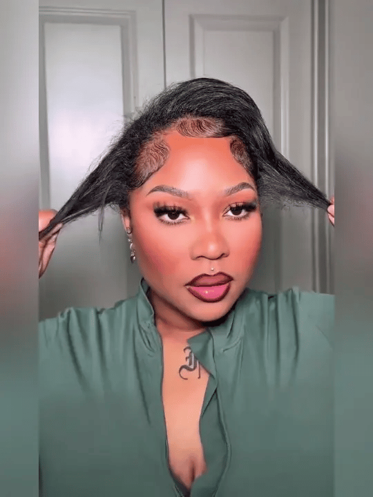 [3 In 1 Half Wig] Kinky Edge Kinky Straight Hair Beginner Friendly Glueless Drawstring Cap Half Wig