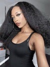 [3 In 1 Half Wig] Kinky Straight Hair with Spiral Curly Ends Half Wig Glueless Flip Over Wig