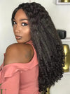 Kisslove Hair New Arrival Kinky Straight Hair with Spiral Curly Ends Invisi Drawstring 360 Lace Wig