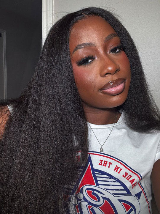 [70% Off] Blowout Kinky Straight Hair 6x4.5 Lace Closure Human Hair Wigs - Kisslove Hair