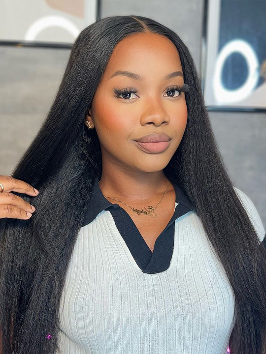 [70% Off] Blowout Kinky Straight Hair 6x4.5 Lace Closure Human Hair Wigs - Kisslove Hair