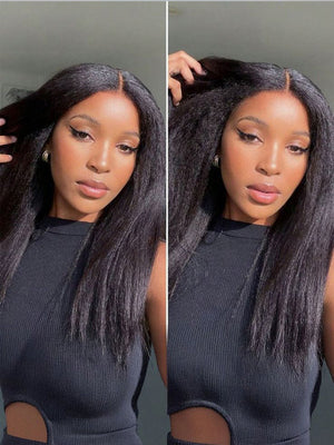 [70% Off] Blowout Kinky Straight Hair 6x4.5 Lace Closure Human Hair Wigs - Kisslove Hair