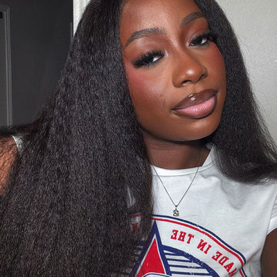 [70% Off] Blowout Kinky Straight Hair 6x4.5 Lace Closure Human Hair Wigs - Kisslove Hair
