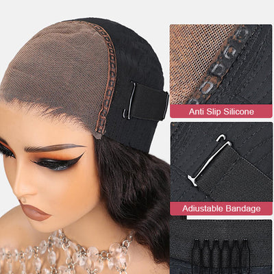 Pre Styled Side Part Body Wave Bob Wig Glueless Invisi-Drawstring Ready to Go Short Bob Wigs - KissLove Hair