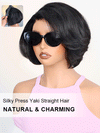 Pre Layered Yaki Straight Pixie Cut Bob Wig 6x4.5 Glueless Honey Blonde Highlight Short Bob Wigs