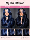 Flawless Navy Blue 3D Body Wave Lace Frontal Wig Pre Plucked Pull & Go Drawstring Glueless Wig