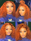 Ginger Color Short Bob Wig Pre Plucked 13x4 Lace Frontal Glueless Pull & Go Drawstring Wig