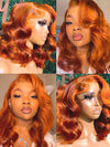 Ginger Color Short Bob Wig Pre Plucked 13x4 Lace Frontal Glueless Pull & Go Drawstring Wig