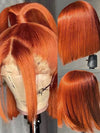 Ginger Color Short Bob Wig Pre Plucked 13x4 Lace Frontal Glueless Pull & Go Drawstring Wig