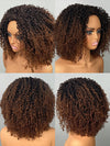 [3 In 1 Half Wig] Ombre Kinky Curly Hair Afforadble Invisi-drawstring Glueless Flip Over Wig