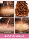 Kisslove Hair Pre Everything Ombre Rich Brown To Ginger Color 3D Body Wave Glueless Lace Frontal Wig