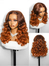 Kisslove Hair Pre Everything Ombre Rich Brown To Ginger Color 3D Body Wave Glueless Lace Frontal Wig
