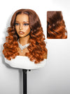Kisslove Hair Pre Everything Ombre Rich Brown To Ginger Color 3D Body Wave Glueless Lace Frontal Wig
