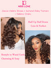 Kisslove Invisi-Drawstring 360 Lace Wig Ombre Brown Hair Yaki Body Wave Wigs with Newborn Hairline