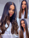 Ombre Black To Brown Light Yaki Straight Wig 4x4/6x4.5/13x4 Pre Max Pull Go Drawstring Wig