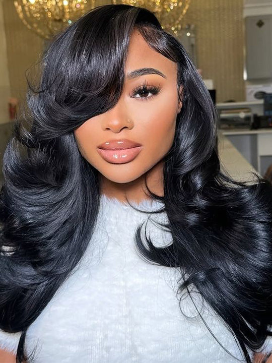 Pre Styled Efortless Chic Layer 13X6 Full Lace Frontal Wig High Density Peacock Curls Glueless Ready to Wear Wig - KissLove Hair