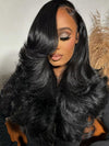 Pre Styled Efortless Chic Layer 13X6 Full Lace Frontal Wig High Density Peacock Curls Glueless Ready to Wear Wig