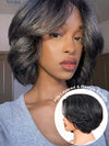 Pre Layered Yaki Straight Pixie Cut Bob Wig 6x4.5 Glueless Honey Blonde Highlight Short Bob Wigs