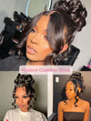 KissLove Pre Styled Flexible Fit Invisi-Drawstring 360 Lace Wig Body Wave High Bun Style Wig with Bangs