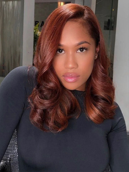 Pre Styled Side Part Colored Body Wave Bob Wig Glueless Drawstring Ready to Go Wigs