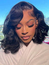 Pre Styled Side Part Body Wave Bob Wig Glueless Invisi-Drawstring Ready to Go Short Bob Wigs - KissLove Hair