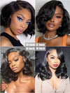Pre Styled Side Part Body Wave Bob Wig Glueless Invisi-Drawstring Ready to Go Short Bob Wigs - KissLove Hair