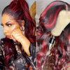 Red Highlight Wig, 100% Human Hair Lace Front Wigs- KissLove Hair