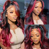 Red Highlight Wig, 100% Human Hair Lace Front Wigs- KissLove Hair