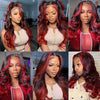 Red Highlight Wig, 100% Human Hair Lace Front Wigs- KissLove Hair
