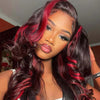 Red Highlight Wig, 100% Human Hair Lace Front Wigs- KissLove Hair