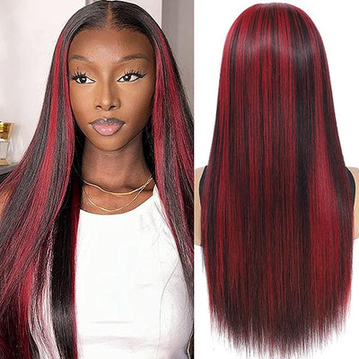 Red Highlight Wig Full 13x6 Lace Frontal Human Hair Wigs- KissLove Hair