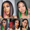 Peekboo Pink Highlight Wig Hidden Color Short Bob Silk 13x4 Transprant Lace Front Wig - KissLove Hair