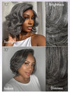 Layered Salt and Pepper Straight Hair 13x4 Lace Frontal Bob Wig