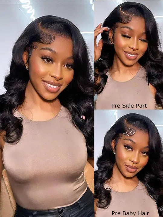 Kisslove Hair Pre Styled Side Part Body Wave Bob Wig Glueless Invisi Drawstring 360 Lace Frontal Wig - KissLove Hair