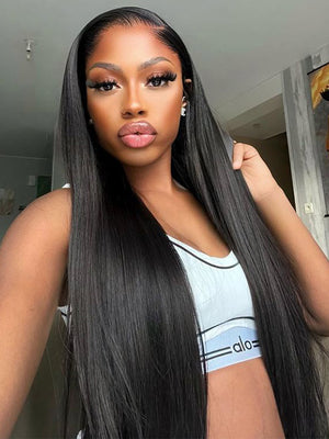 [Wear & Go] Pre Styled Side Part Straight Hair 6x4.5 Glueless Lace Wig Pre Everything Beginner Friendly Lace Wig - Kisslove Hair