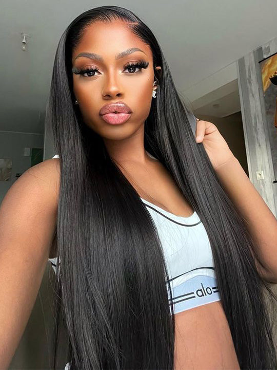 [Wear & Go] Pre Styled Side Part Straight Hair 6x4.5 Glueless Lace Wig Pre Everything Beginner Friendly Lace Wig - Kisslove Hair