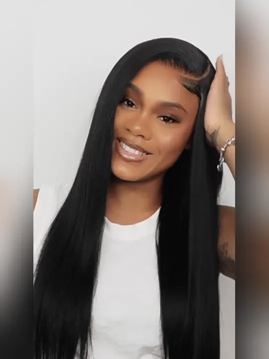 [Wear & Go] Pre Styled Side Part Straight Hair 6x4.5 Glueless Lace Wig Pre Everything Beginner Friendly Lace Wig