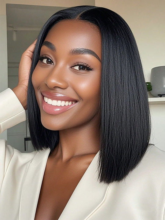 250% Density 13x4 Lace Frontal Bob Wig Pre Plucked Straight Bob Wigs for Black Women