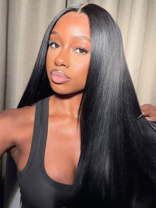 Bone Straight Hair 13x6 Full Lace Frontal Wig Bye Bye Knots Glueless Human Hair Wigs - KissLove Hair