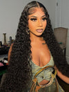 13x6 HD Lace Front Wig Water Wave Pull & Go Drawstring Glueless Wigs Pre Bleached Knots - KissLove Hair