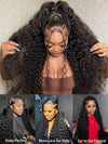 13x6 HD Lace Front Wig Water Wave Pull & Go Drawstring Glueless Wigs Pre Bleached Knots - KissLove Hair
