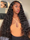 13x6 HD Lace Front Wig Water Wave Pull & Go Drawstring Glueless Wigs Pre Bleached Knots - KissLove Hair