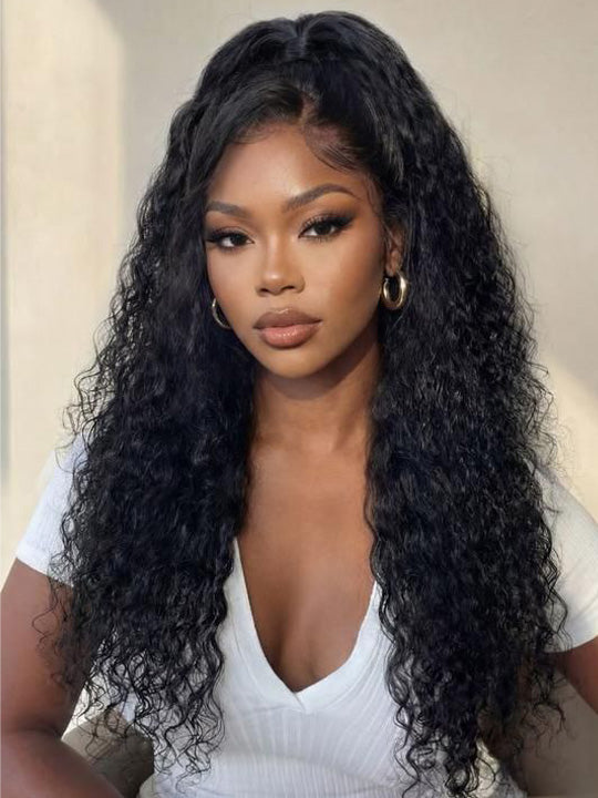 Bye Bye Knots 13x6 Lace Frontal Wig Water Wave Pull & Go Drawstring Glueless Wigs