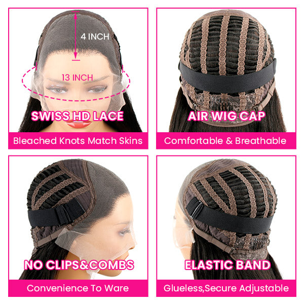 Wear & Go Air Wig 13x4 Lace Wig Water Wave Human Hair- KissLove Hair