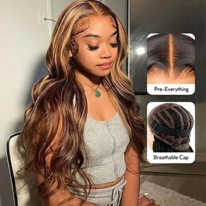 Wear Go Air Wig Highlight 13x4 Lace Wigs 3D Body Wave - KissLove Hair