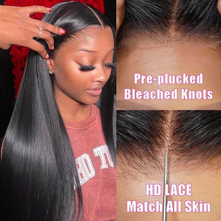 [Wear &amp; Go] Perruque Air soyeuse droite 13x4 HD Lace Wigs 14A cheveux vierges